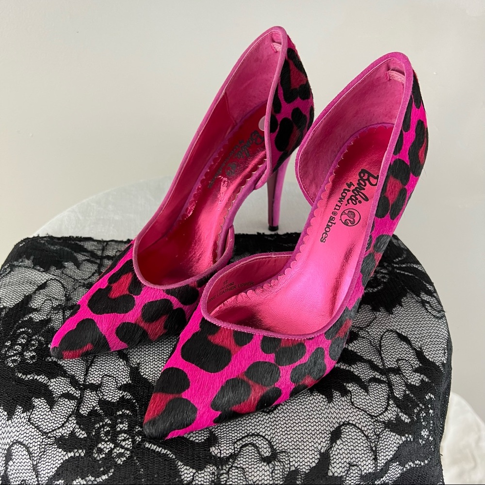Super cute pink leopard print Barbie edition heels by Town Shoes